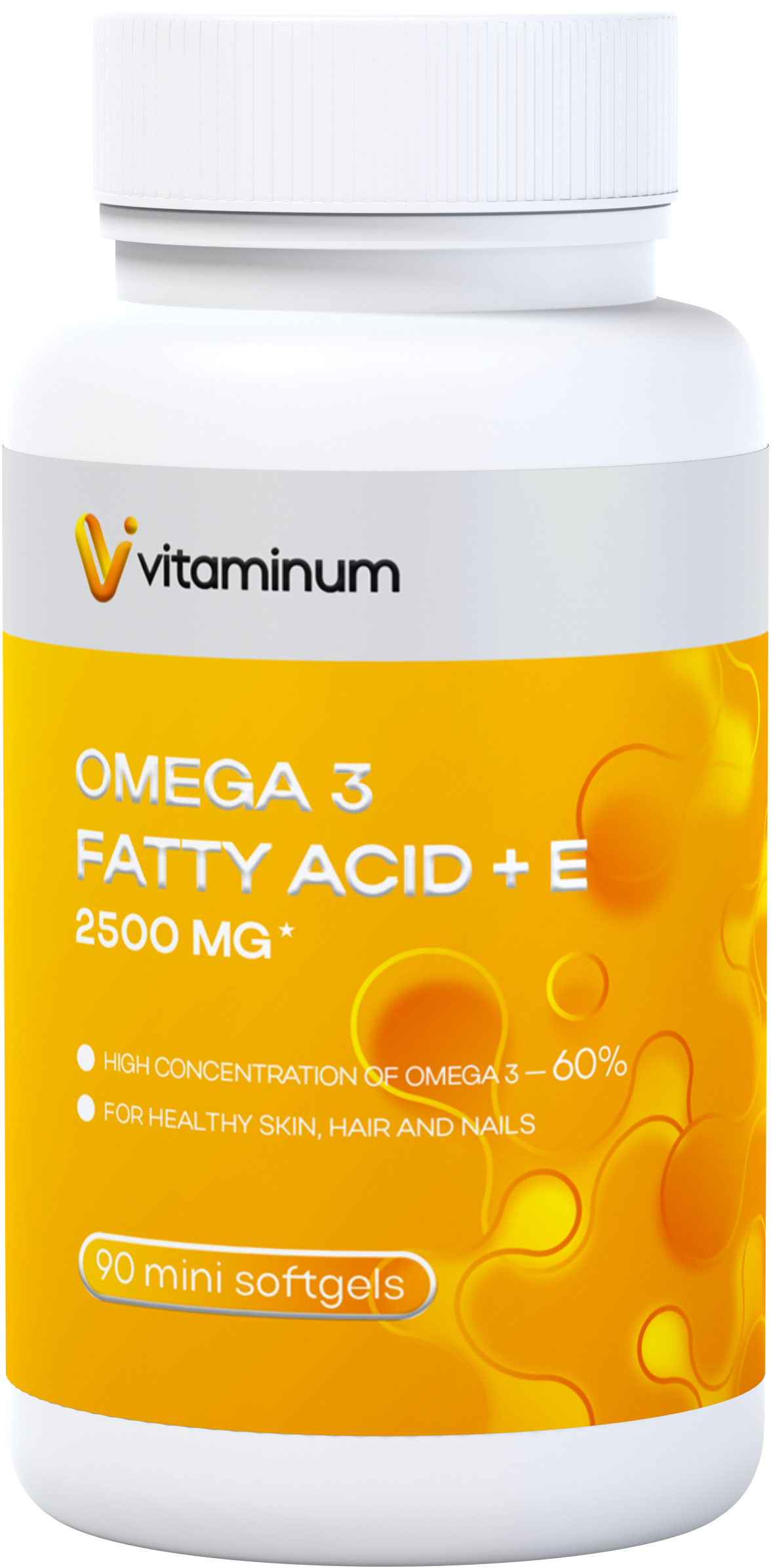  Vitaminum ОМЕГА 3 60% + витамин Е (2500 MG*) 90 капсул 700 мг   в Барнауле