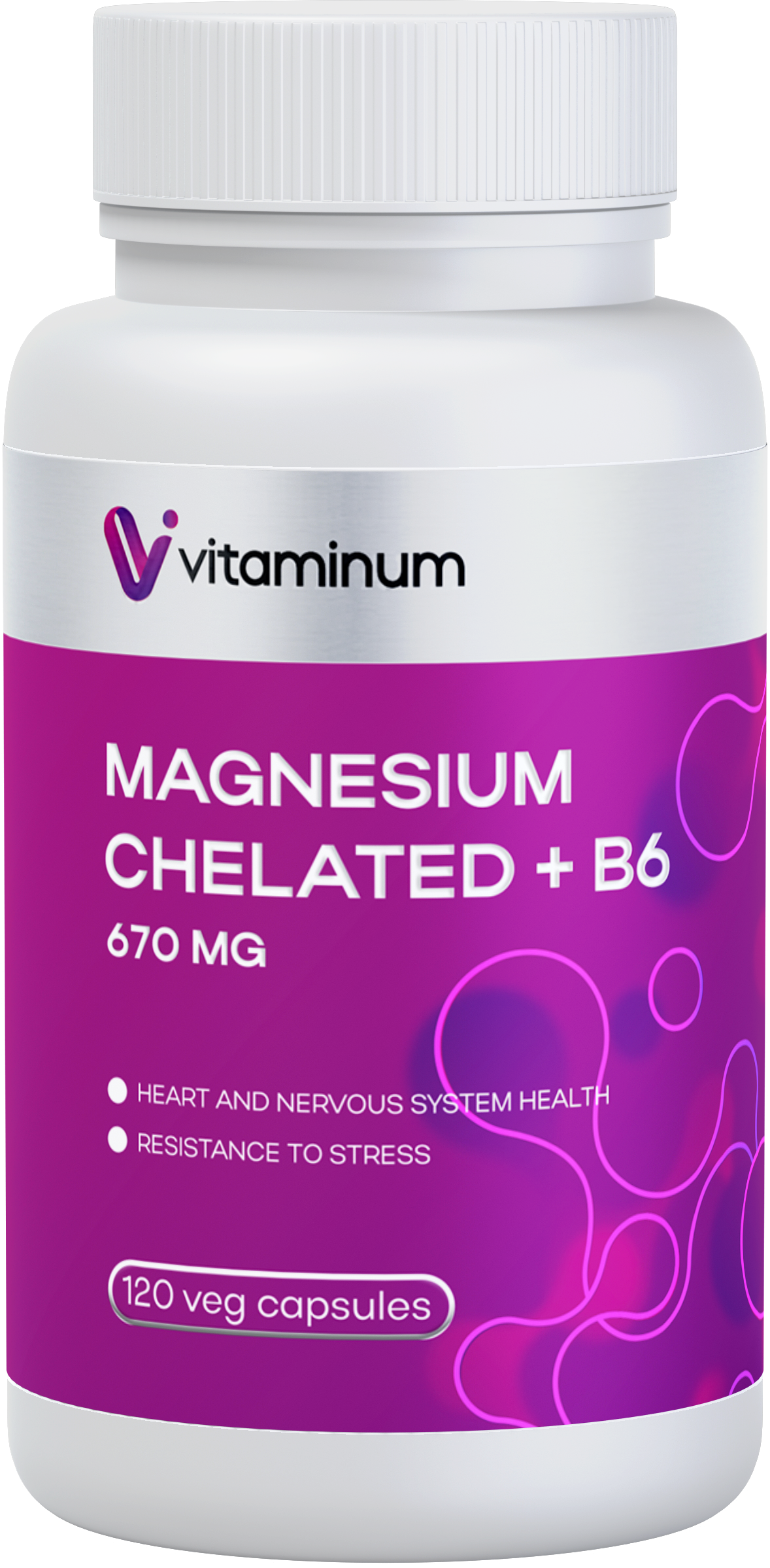  Vitaminum МАГНИЙ ХЕЛАТ + витамин В6 (670 MG) 120 капсул 800 мг  в Барнауле