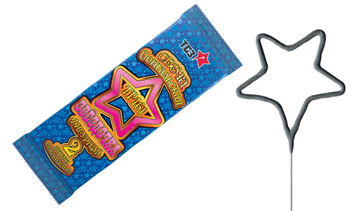  Бенгальские свечи фигурные 2 шт "Звездочка"  в Барнауле